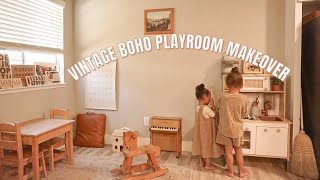 BOHO VINTAGE PLAYROOM MAKEOVER + IKEA PLAY KITCHEN HACK