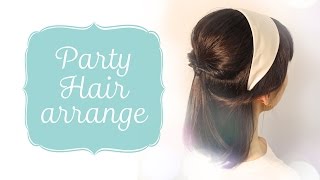 【簡単パーティヘアアレンジ】ターバン風カチューシャ×ハーフアップ -ミディアムスタイル編-