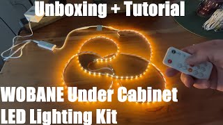 Under Cabinet LED Lighting kit, 6 PCS LED Strip Lights with Remote unboxing and instructions