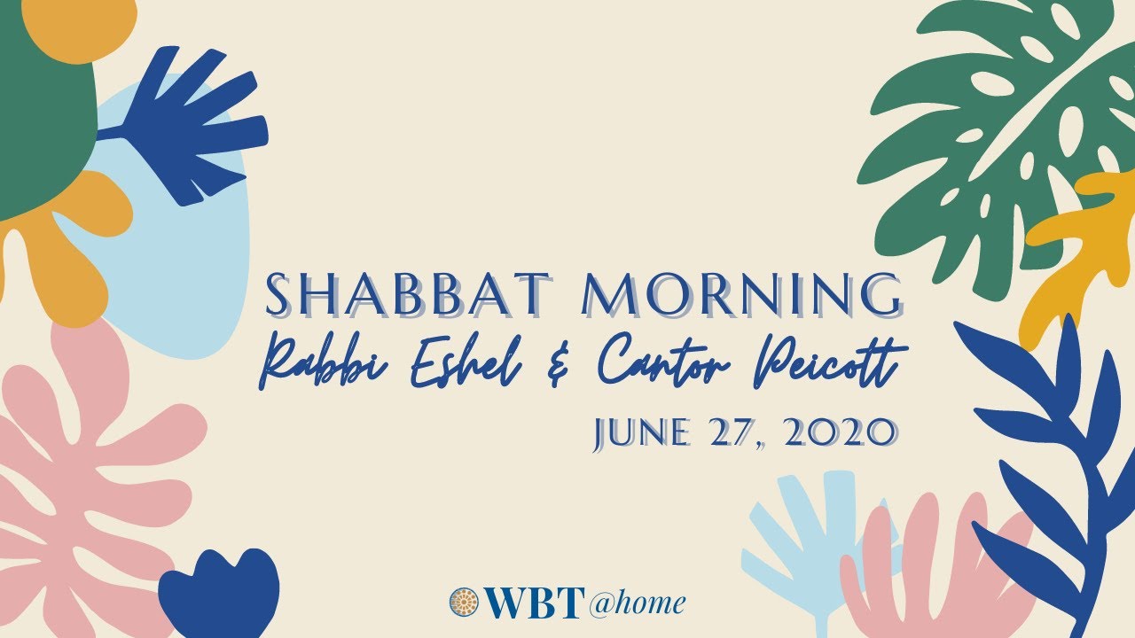 Shabbat Morning With Rabbi Eshel And Cantor Peicott - YouTube