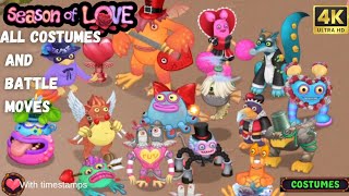 MSM Singing Monsters ALL Season Of Love Colossingum Costumes \u0026 Battle Moves