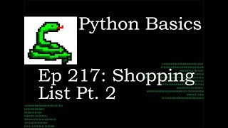 Python Basics Shopping List Pt 2
