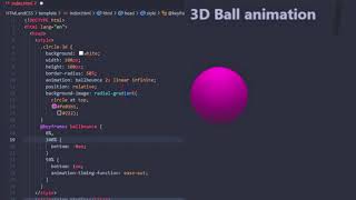 How to Create 3D Bouncing Ball Animation using HTML CSS & JavaScript #htmlfullcourse #htmldesign #js