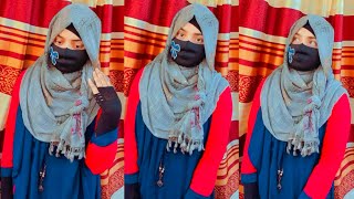 Easy Hizab Tutorial (No Pins) || কিভাবে পিন ছাড়া হিজাব বাঁধতে হয়!?🤔 #HijabiQueenSUmme