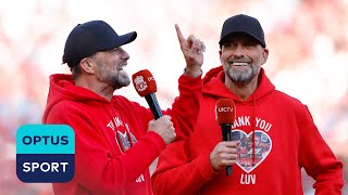 FAREWELL SPEECH: Jurgen Klopp addresses Liverpool fans at Anfield for the final