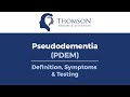 Pseudodementia (PDEM) | Thomson Memory & Attention™