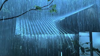 Calm Your Anxiety Within 3 Minutes to Sleep Instantly with Heavy Rain & Thunder on Tin Roof at Night