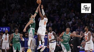 RJ Barrett BANKS 3-POINT BUZZER BEATER to Beat Boston (Knicks/Celtics | 1/6/22) HD