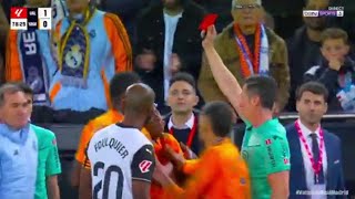 Vinicius Junior Red Card 😥, Valencia vs Real Madrid (1-2), Goals Results/Extended Highlights..