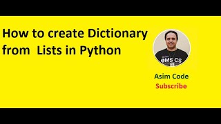 How to create Dictionary from Lists in Python