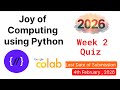 NPTEL Joy of Computing Using Python – Week 2 Quiz Answers 2026 (Proof Included)