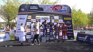 WRC3 Rajd Chorwacji, ceremonia podium Kajetan Kajetanowicz i Maciej Szczepaniak, 25.04.2021