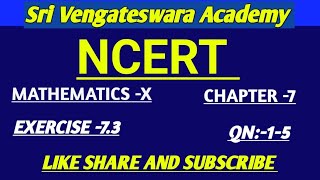 TN NCERT CBSE MATHS CLASS X. CHAPTER -7. EXERCISE -7.3(1-5)#mrkmaths @marikannan