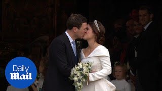 Sealed with a kiss! Princess Eugenie and Jack leave chapel