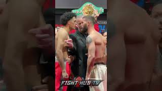 DAVID BENAVIDEZ ALMOST BRAWLS WITH CALEB PLANT AT WEIGH IN!