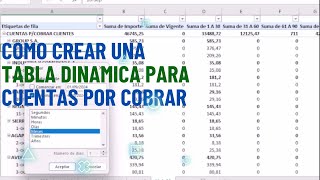 COMO CREAR UNA TABLA DINAMICA PARA CUENTAS POR COBRAR