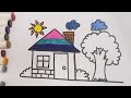 house drawing how to draw a simple house step by step drawing house drawing with sun and clouds