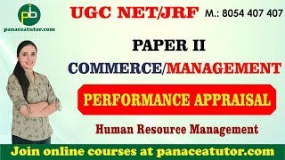 Performance Appraisal | Commerce and Management | UGC NET/JRF | Paper 2 | Panaceatutor