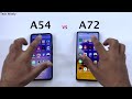 samsung a54 5g vs a72 speed test