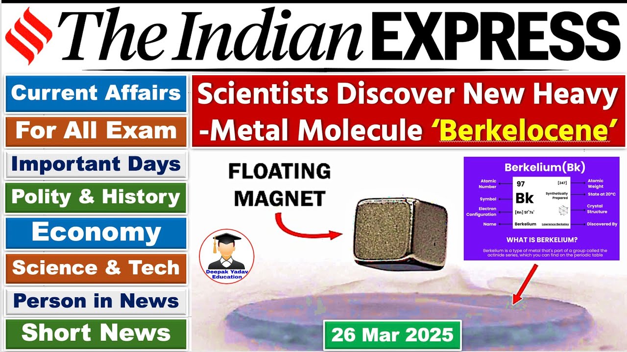 26 March 2025 Indian Express Newspaper Analysis Daily Current