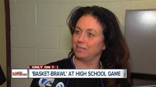 Basket-Brawl at high school game