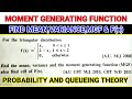 PQT | Probability | Problem on Moment generating function [MGF] |Find mean,Variance,MGF and cdf F(x)