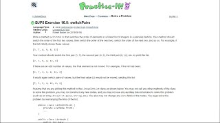 Java Practice-It || 16.8 switchPairs (pt.1) || implementing, ListNodes, LinkedLists