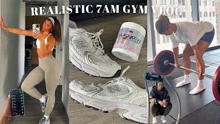 REALISTIC 7AM GYM VLOG l leg workout, waking up late, getting ready, oa haul, pre workout cocktail