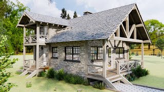 Amazing Beautiful Cottage House With 8x10m (26'x33') | Tiny House 3D