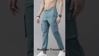 Roadster Men Blue Regular Fit Solid Cargos | Roadster Trousers