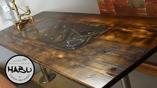 HABU \\\\ Building A Rustic Dining Table With Epoxy Tool Inlay