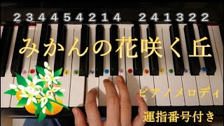 みかんの花咲く丘　ピアノメロディー　運指番号付き