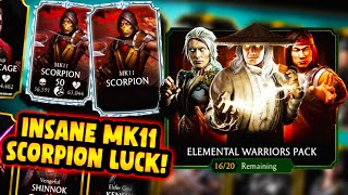 MK Mobile. The CRAZIEST MK11 Scorpion Luck I've Ever Seen! INSANE Opening!