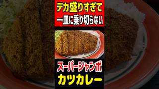 デカ盛りすぎて一皿に乗り切らない！スーパージャンボカツカー！！ #mukbang #グルメ #大食い #カツカレー #埼玉グルメ