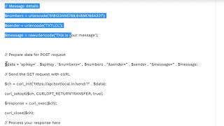 How to integrate Textlocal API in javascript / PHP?