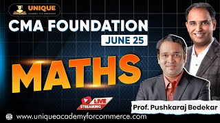 CMA Foundation || Maths || L 26 || June 25 || CMA Pushkaraj Bedekar