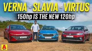 2023 Hyundai Verna vs Skoda Slavia vs Volkswagen Virtus - 150hp is the new 120hp | Autocar India