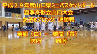 平成２９年度山口県ミニバスケットボール夏季交歓会山口大会 女子Bブロッグ　決勝戦