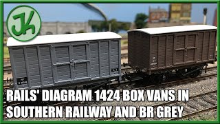 Rails' Diagram 1424 Box Vans in Southern Railway and BR Grey Liveries - Unboxing and Review