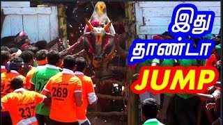 இந்த காளை வாடியில் தாவும் உயரத்தை பாருங்கள் சேந்தமங்கலம் ஜல்லிக்கட்டில்