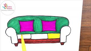 How To Draw A Sofa Step By Step 🛋️ Sofa Drawing Easy || Easy  Sofa Drawing for Beginners.