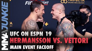 Jack Hermansson vs. Marvin Vettori intense final faceoff | UFC on ESPN 19 staredown