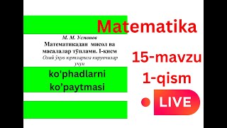 15-mavzu 1-qism ko'phadlarning kopaytmasi