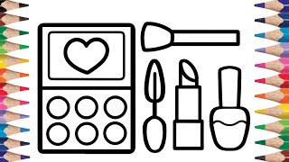 How to Draw and Color Fun Makeup Tools , kaip piešti manikiūrą