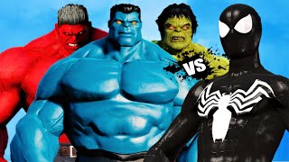 TEAM HULK & BIG RED HULK vs SPIDER-MAN VENOM - Epic Battle