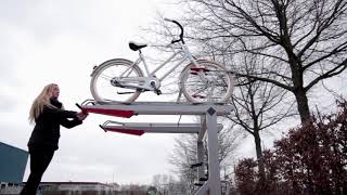 2ParkUp (two-tier bicycle parking system) instruction video - euroform w for Klaver Fietsparkeren