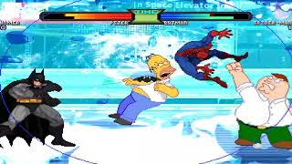 NICK54222 MUGEN: Homer Simpson and Peter Griffin VS Spider-Man and Batman (Fernando Valadez)