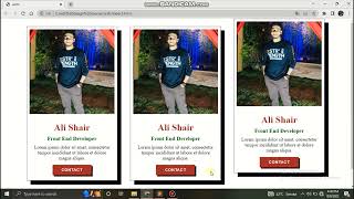 Responsive team cards using #grid | Ali Shair | HTML CSS only#htmlcss #frontenddeveloper #teamcard