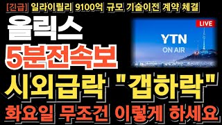 [올릭스 주가전망][긴급] 시외 큰손 매도폭탄 터졌다! 갭하락 출발 화요일 무조건 이렇게 하세요! 흔들리면 안된다 기술이전 또 터진다! 탈모 치료제 OLX104C 파트너사 논의중