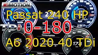 2020 Audi A6 40 Tdi 204 HP S Tronic VS Vw Passat 2.0 Tdi 240 HP 7DSG 4MOTION 0-180 drag Race